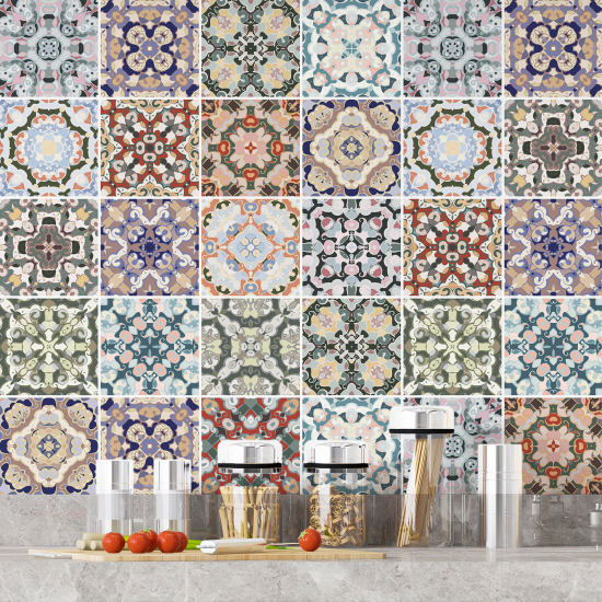 Tiles Stickers - Cement tile pattern