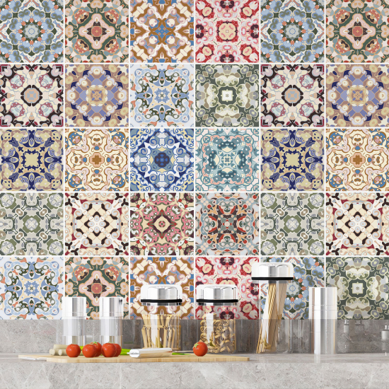 Tiles Stickers - Cement tile pattern