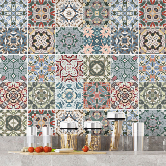 Tiles Stickers - Cement tile pattern