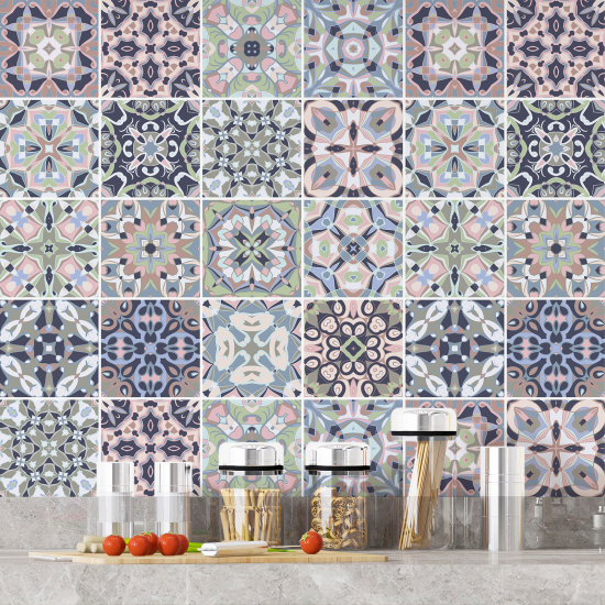 Tiles Stickers - Cement tile pattern