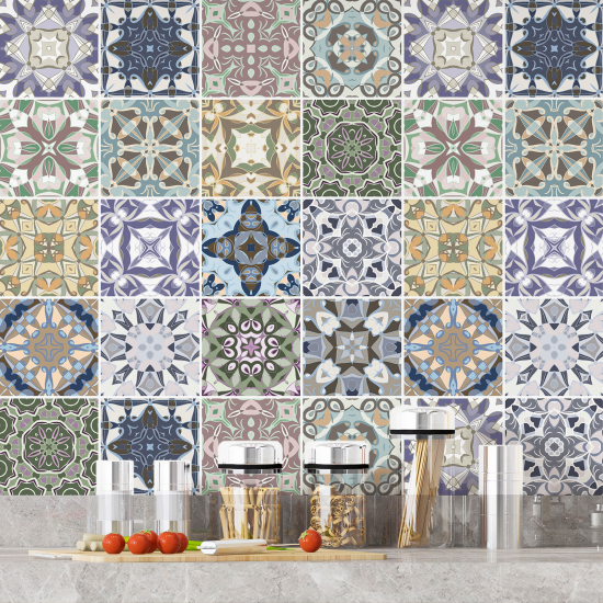 Tiles Stickers - Cement tile pattern