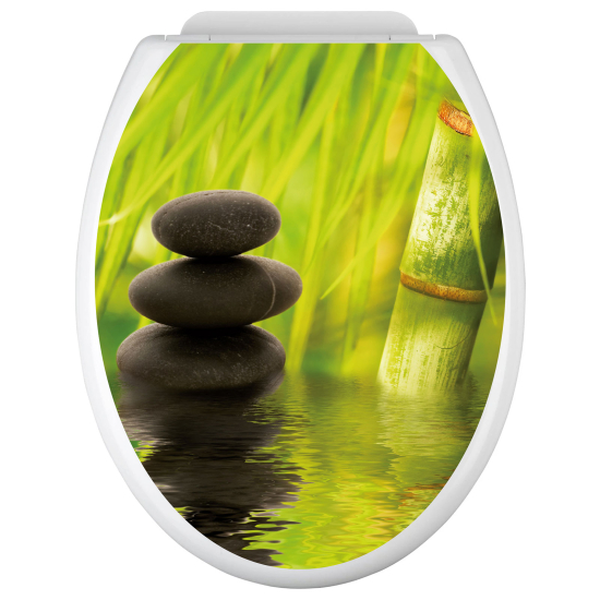 Toilet seat sticker - Bamboo pebbles