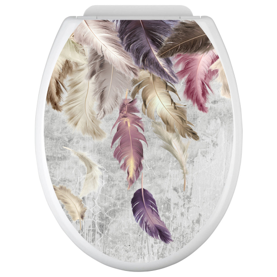 Toilet seat sticker - Feathers