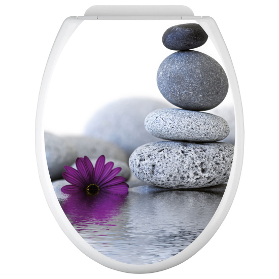 Toilet seat sticker - Flower pebbles