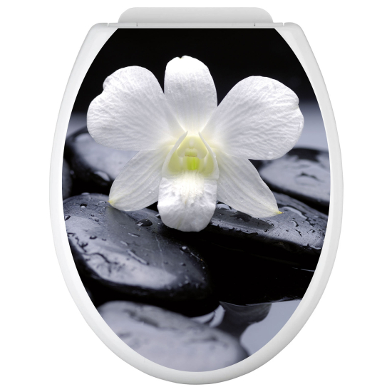 Toilet seat sticker - Flower Pebbles