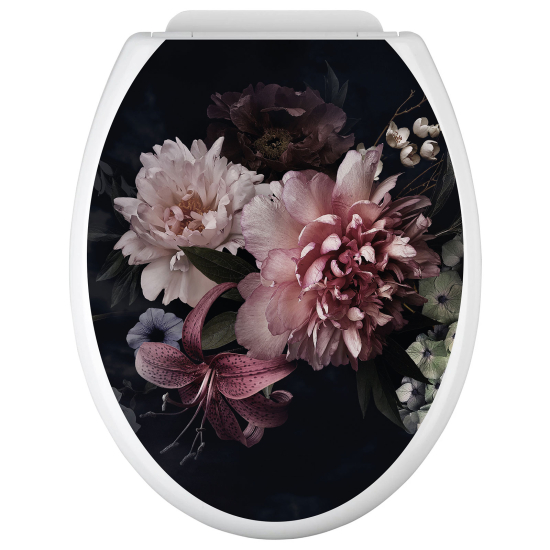 Toilet seat sticker - Flowers