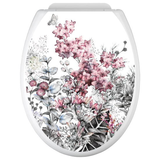 Toilet seat sticker - Flowers