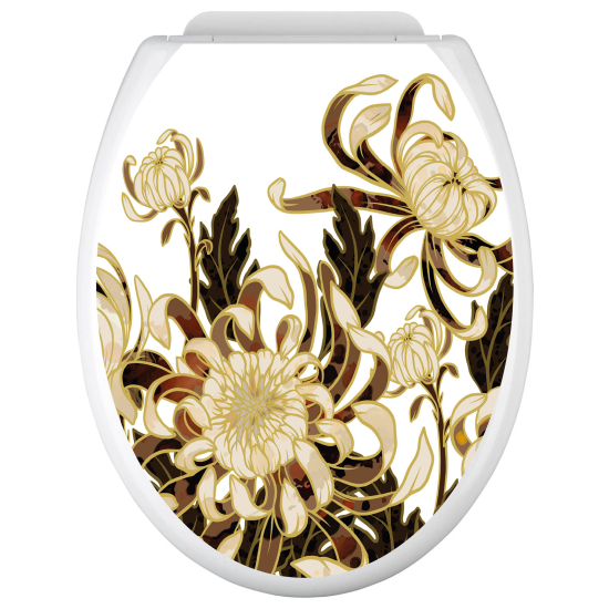 Toilet seat sticker - Flowers