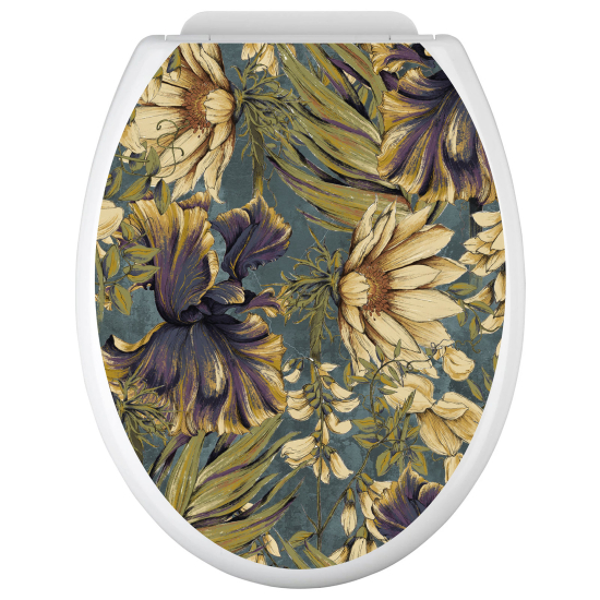 Toilet seat sticker - Flowers