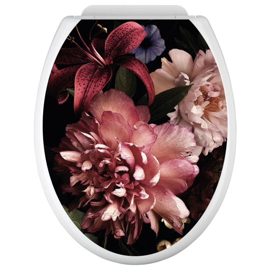 Toilet seat sticker - Flowers