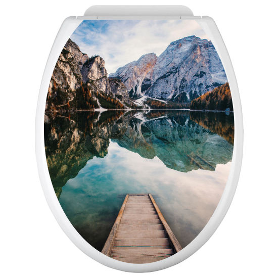 Toilet seat sticker - Lake Mountains