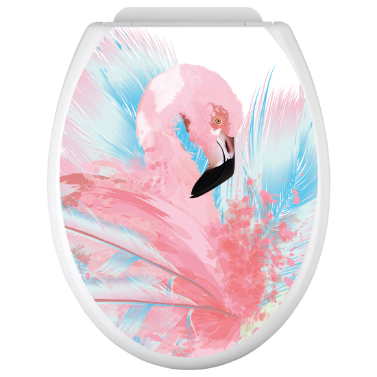 Toilet seat sticker - Pink flamingo