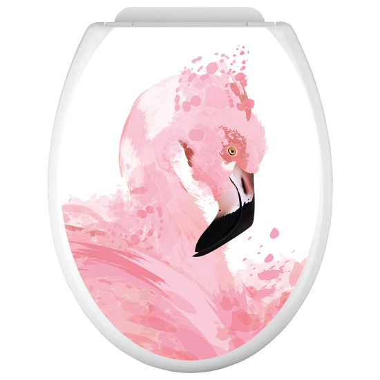 Toilet seat sticker - Pink flamingo