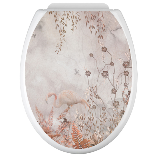 Toilet seat sticker - Pink flamingo