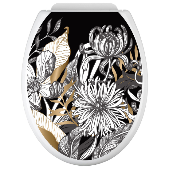 Toilet seat sticker - Tropical flowers