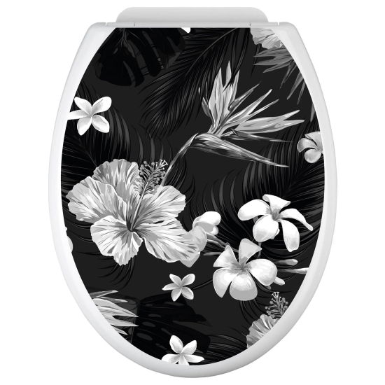 Toilet seat sticker - Tropical flowers