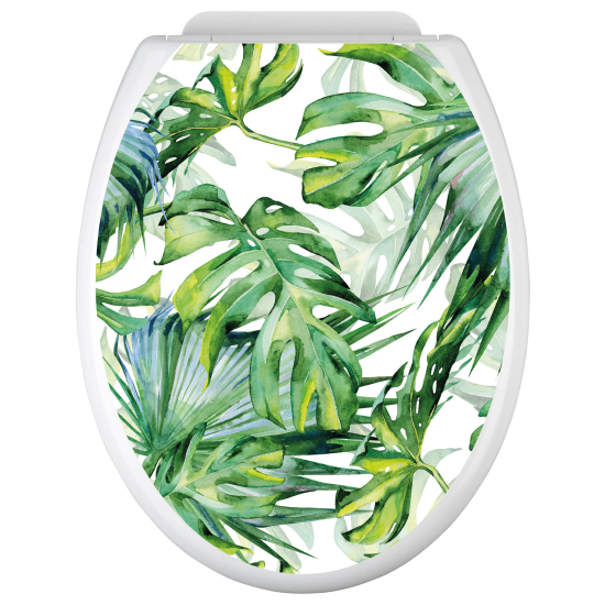 Toilet seat sticker - Tropical Leaves