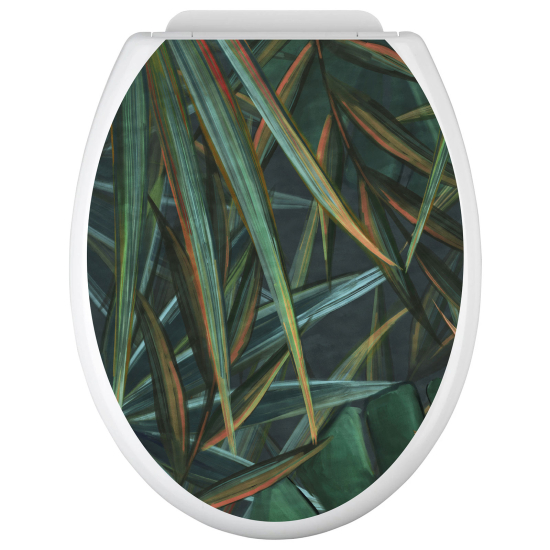 Toilet seat sticker - Tropical Leaves