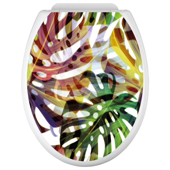 Toilet seat sticker - Tropical Leaves