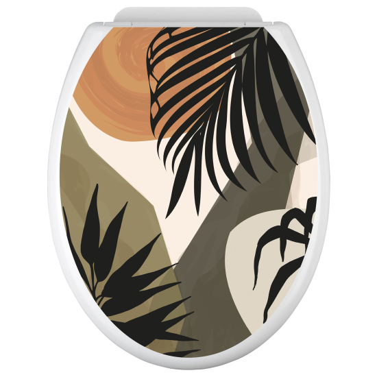 Toilet seat sticker - Tropical Leaves