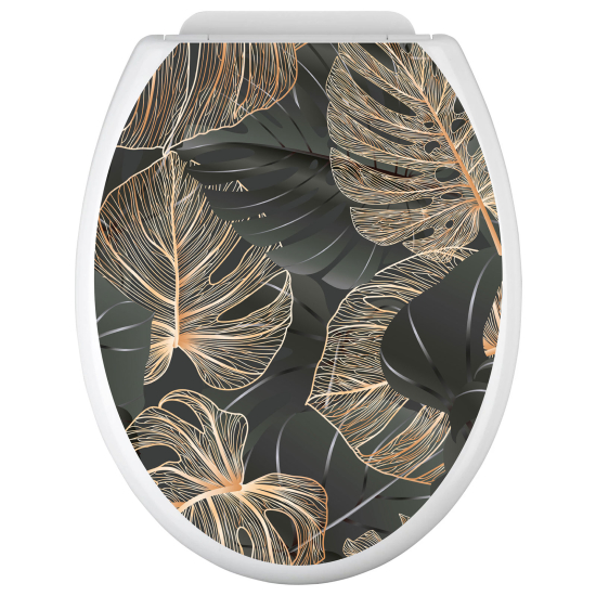 Toilet seat sticker - Tropical Leaves