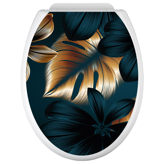 Toilet seat sticker - Tropical Leaves