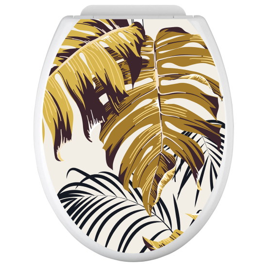 Toilet seat sticker - Tropical Leaves