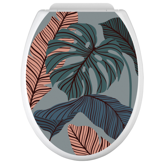 Toilet seat sticker - Tropical Leaves