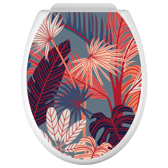 Toilet seat sticker - Tropical Leaves