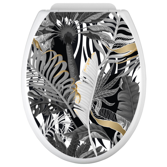 Toilet seat sticker - Tropical Leaves