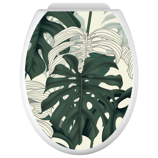 Toilet seat sticker - Tropical Leaves