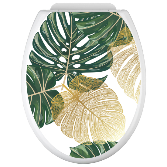 Toilet seat sticker - Tropical Leaves