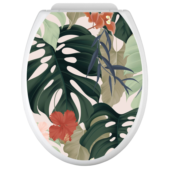 Toilet seat sticker - Tropical Leaves