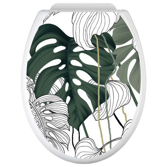 Toilet seat sticker - Tropical Leaves