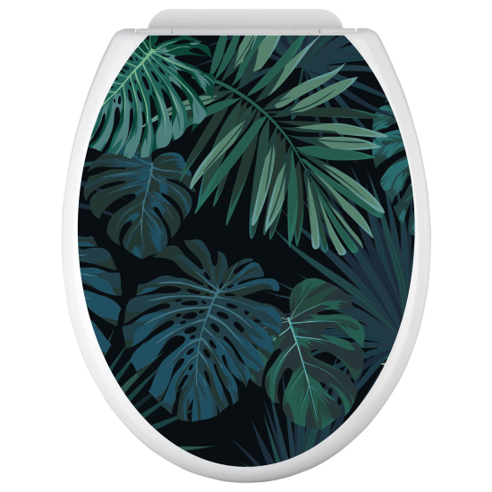 Toilet seat sticker - Tropical Leaves