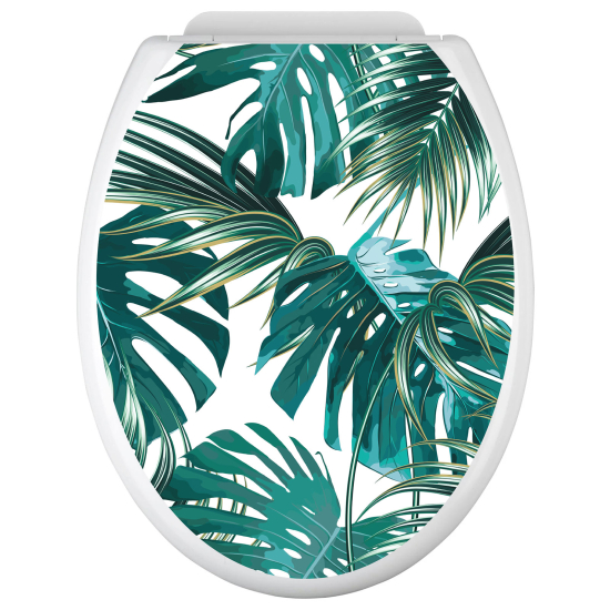 Toilet seat sticker - Tropical Leaves