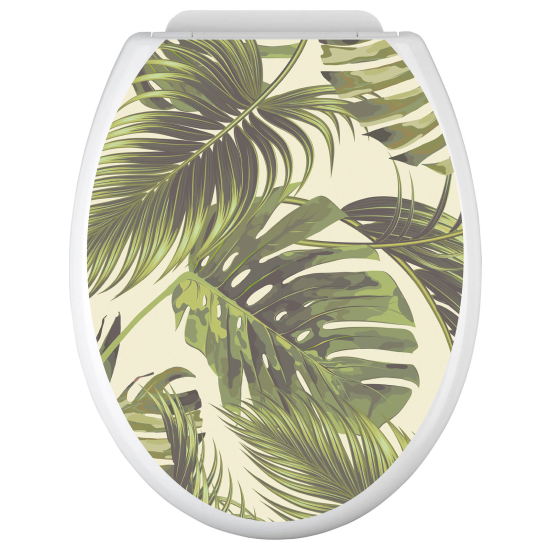 Toilet seat sticker - Tropical Leaves