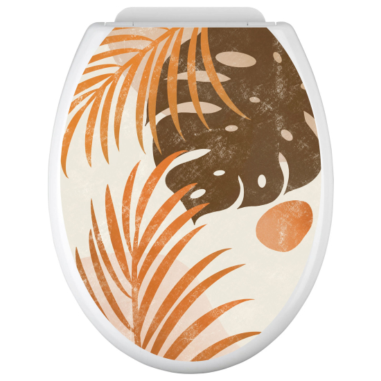 Toilet seat sticker - Tropical Leaves