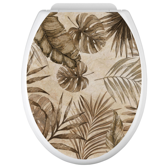 Toilet seat sticker - Tropical Leaves