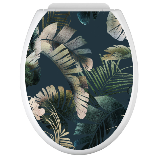 Toilet seat sticker - Tropical Leaves