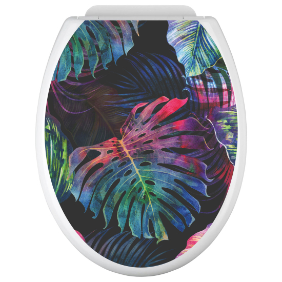 Toilet seat sticker - Tropical Leaves