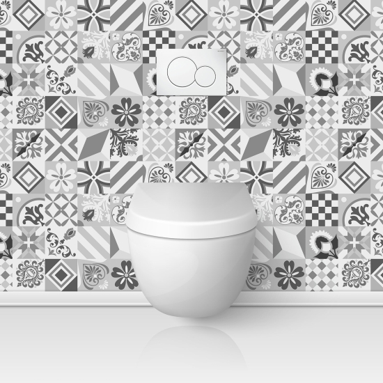 Toilets Self Adhesive - Cement tile effect