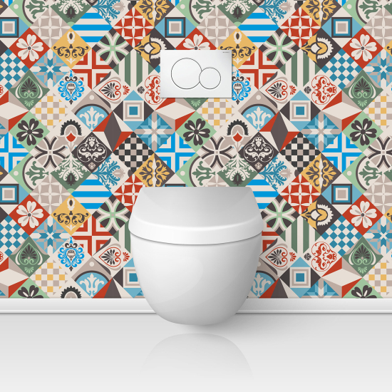 Toilets Self Adhesive - Cement tile effect