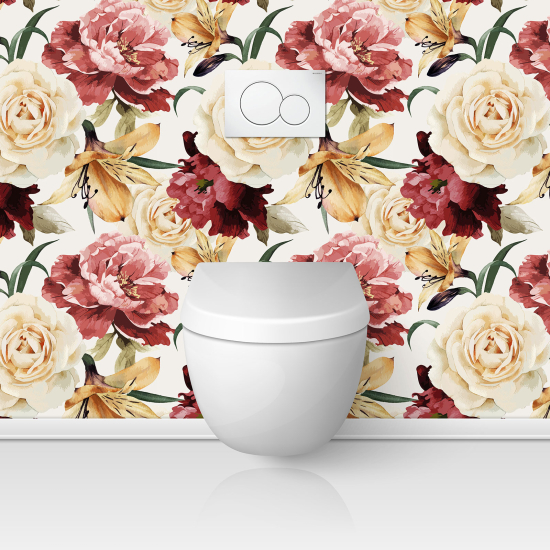 Toilets Self Adhesive - Flowers