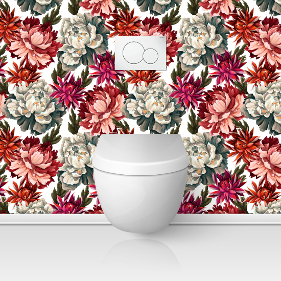 Toilets Self Adhesive - Flowers