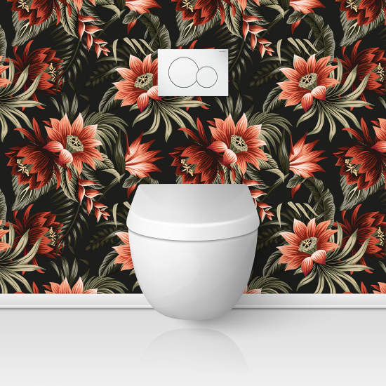 Toilets Self Adhesive - Flowers