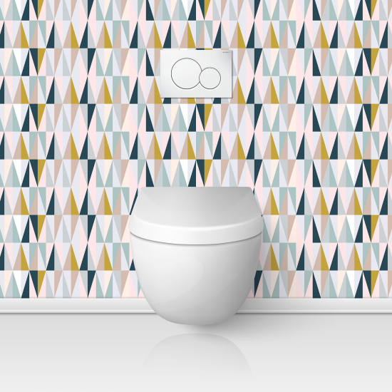 Toilets Self Adhesive - Geometric Pattern