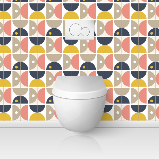 Toilets Self Adhesive - Geometric pattern