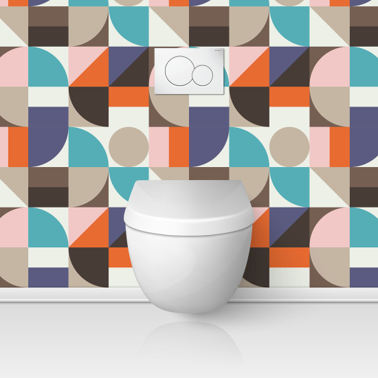 Toilets Self Adhesive - Geometric pattern