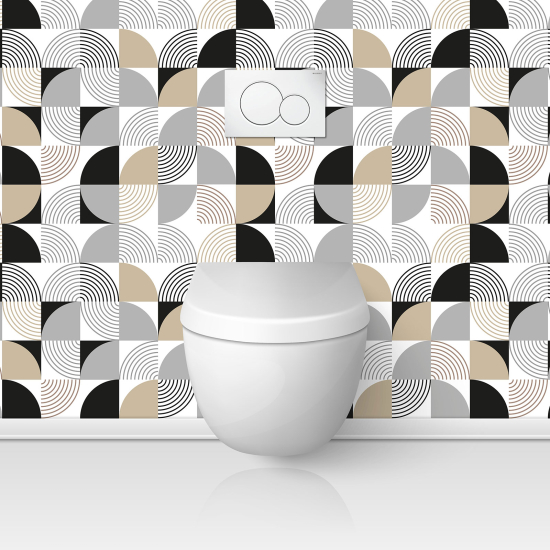 Toilets Self Adhesive - Geometric pattern